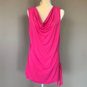 Ellen Tracy hot pink sleeveless top size large